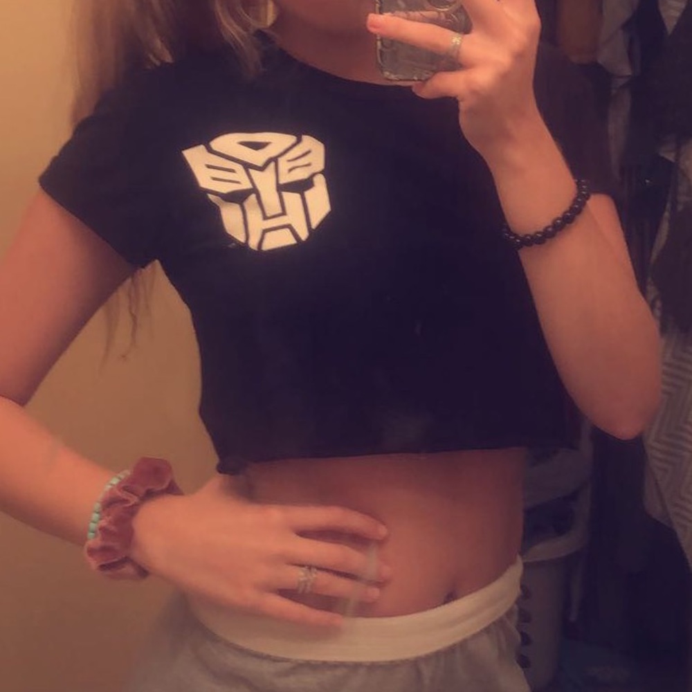 Black crop top with transformer